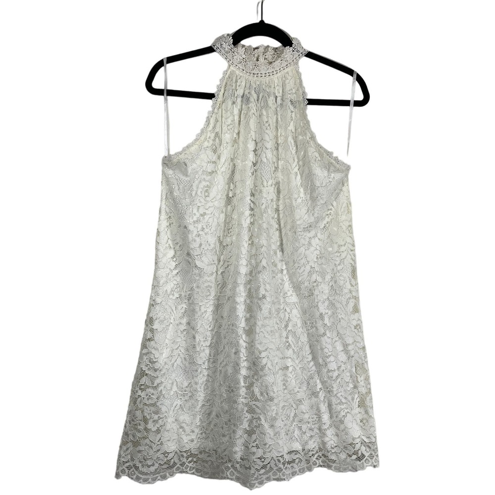 Alya Francesca's Women's Medium‎ Dress Cream Floral Lace Trapeze Dress NWT